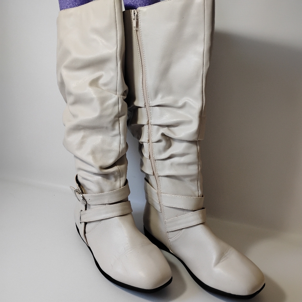 Comfortview Arya Women's Size 8.5WW Wide Calf Slouch Tall Knee High Zip Up Boot